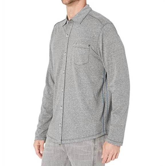 NEW TOMMY BAHAMA men's bodega beach long sleeve shirt in coal - Picture 2 of 4